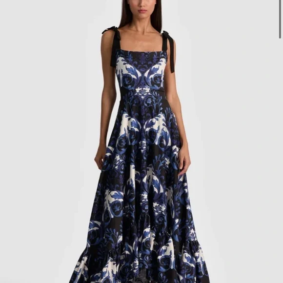 Alice + Olivia Navy and Cream Floral Maxi Dress - Picture 4 of 4